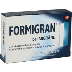 Eine Schachtel Tabletten zur Behandlung von Migräne.
