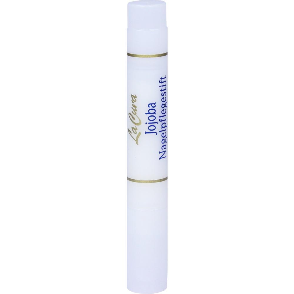 Weiße Pflege-Stift-Verpackung mit der Aufschrift "Jojoba Nagelpflegestift".